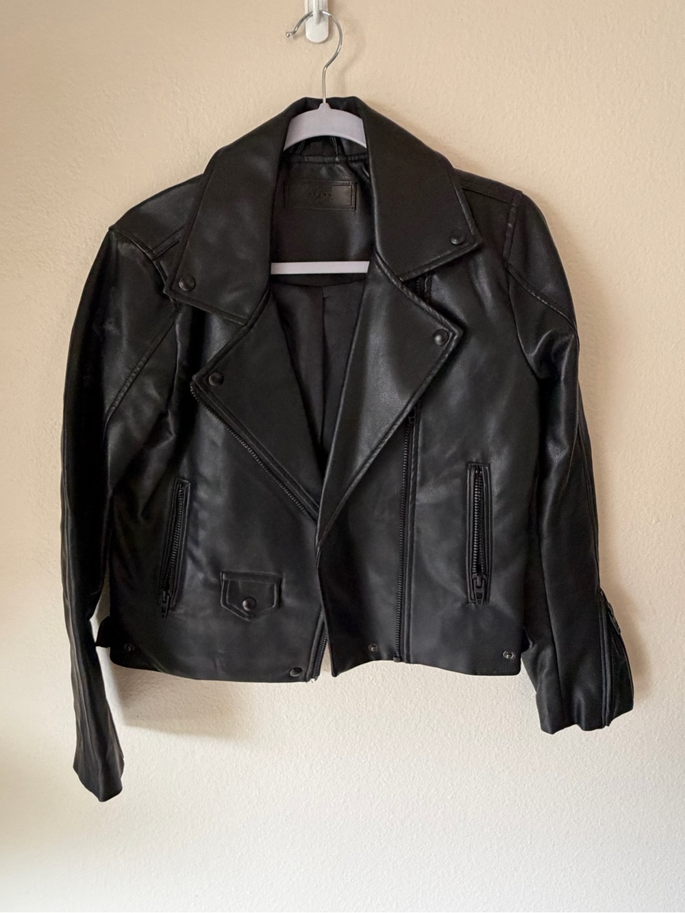 Blank NYC Black Leather Biker Jacket